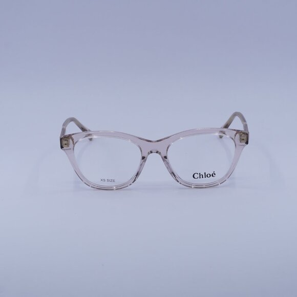 Chloe CH0085O 003 Eyeglasses Transparent Pink 49mm Square Frame - Picture 4 of 10